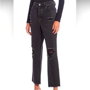 Chelsea & Violet raw hem frayed ankle straight jeans size 31